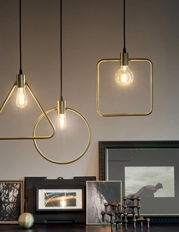 Abc lampada a sospensione in ottone