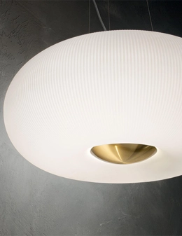 Arizona lampadario interni bianco soffiato