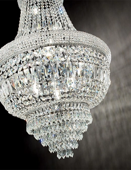 Dubai lampadario scenografico in cristallo