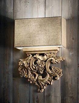 Peter applique in resina effetto legno