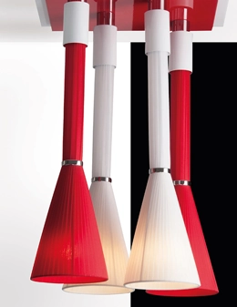 Trombe plafoniera in tessuto colorato