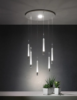 Candle sospensione di design 6 luci