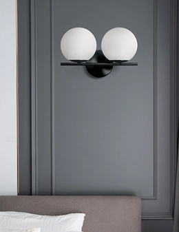 Jugen lampada da parete 2 luci nera