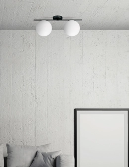 Jugen plafoniera 2 luci nera