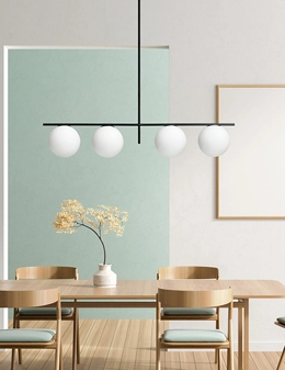 Jugen sospensione 4 luci moderna nera