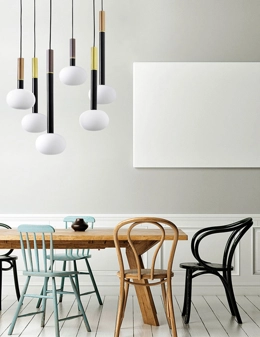 Mose sospensione 6 luci moderna