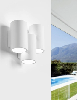 Arta applique 3 cilindri in gesso