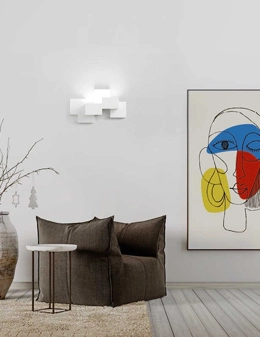 Side applique in gesso 2 luci