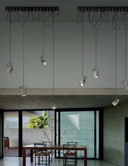 Forata sospensione 4 luci direzionabile