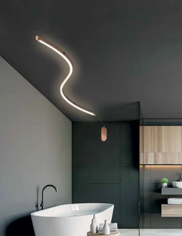 Leggera plafoniera flessibile e moderna