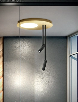 Micro plafoniera luce orientabile e diffusa