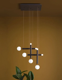 Seventy sospensione a sfera 4 luci