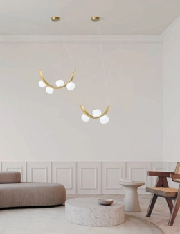 Sunset sospensione in oro spazzolato