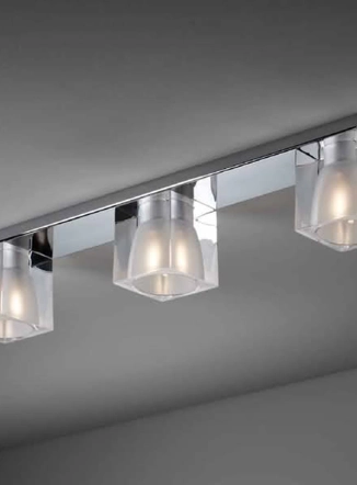 Cubetto cristallo 3 luci soffitto