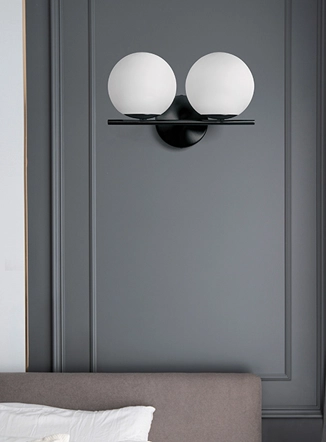 Jugen lampada da parete 2 luci nera