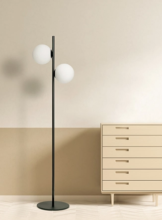 Jugen lampada da terra 2 luci nera