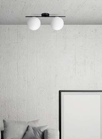 Jugen plafoniera 2 luci nera