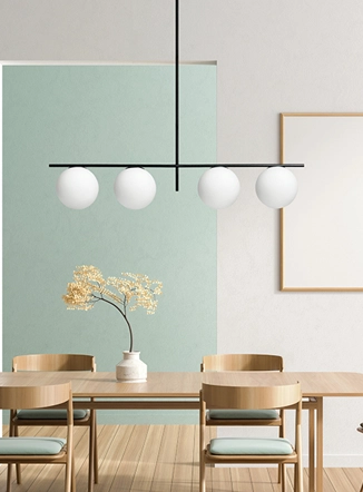 Jugen sospensione 4 luci moderna nera