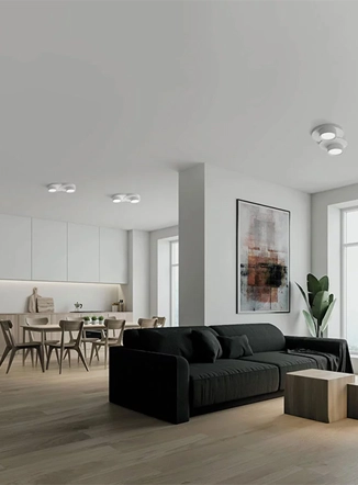 Demetra lampada da soffitto in gesso 2 luci