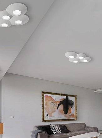 Lepreum lampada da soffitto in gesso 4 luci