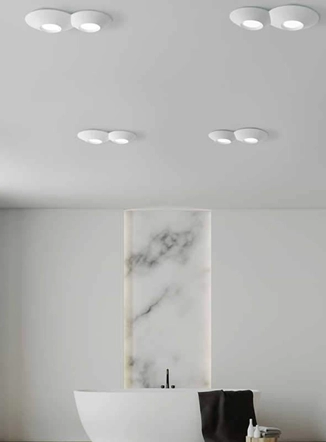 Lepreum lampada da soffitto in gesso 2 luci