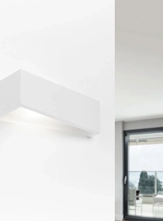 Teos lampada da parete in gesso