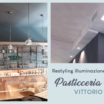 Restyling illuminazione in chiave moderna: Pasticceria Primavera