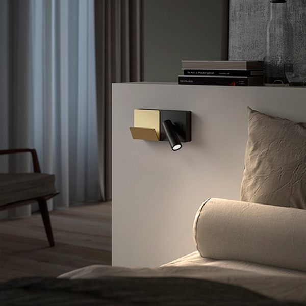 Luce da Lettura da Comodino 3W + 9W 3000K, Applique da Parete a LED con Porte