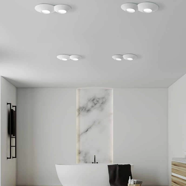 Lepreum lampada da soffitto in gesso 2 luci - Sforzin - Soffitto - Progetti  in Luce